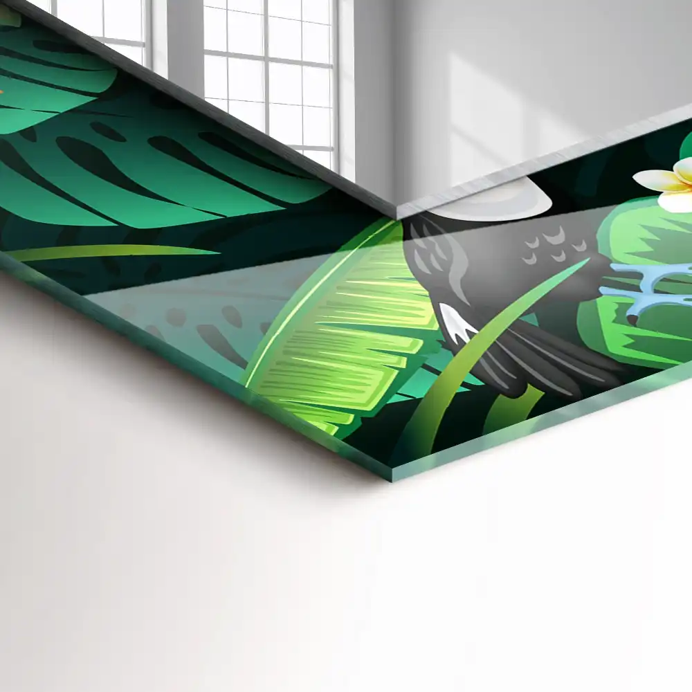 Rectangular mirror print Toucans leaves jungle