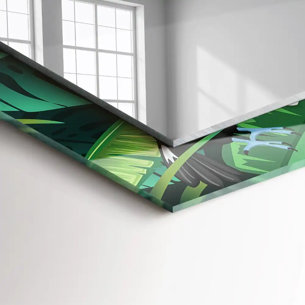 Rectangular mirror print Toucans leaves jungle