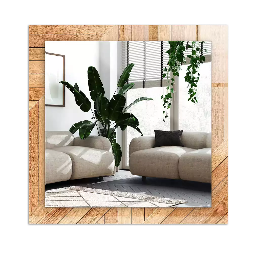 Rectangular wall mirror design Wooden parquet