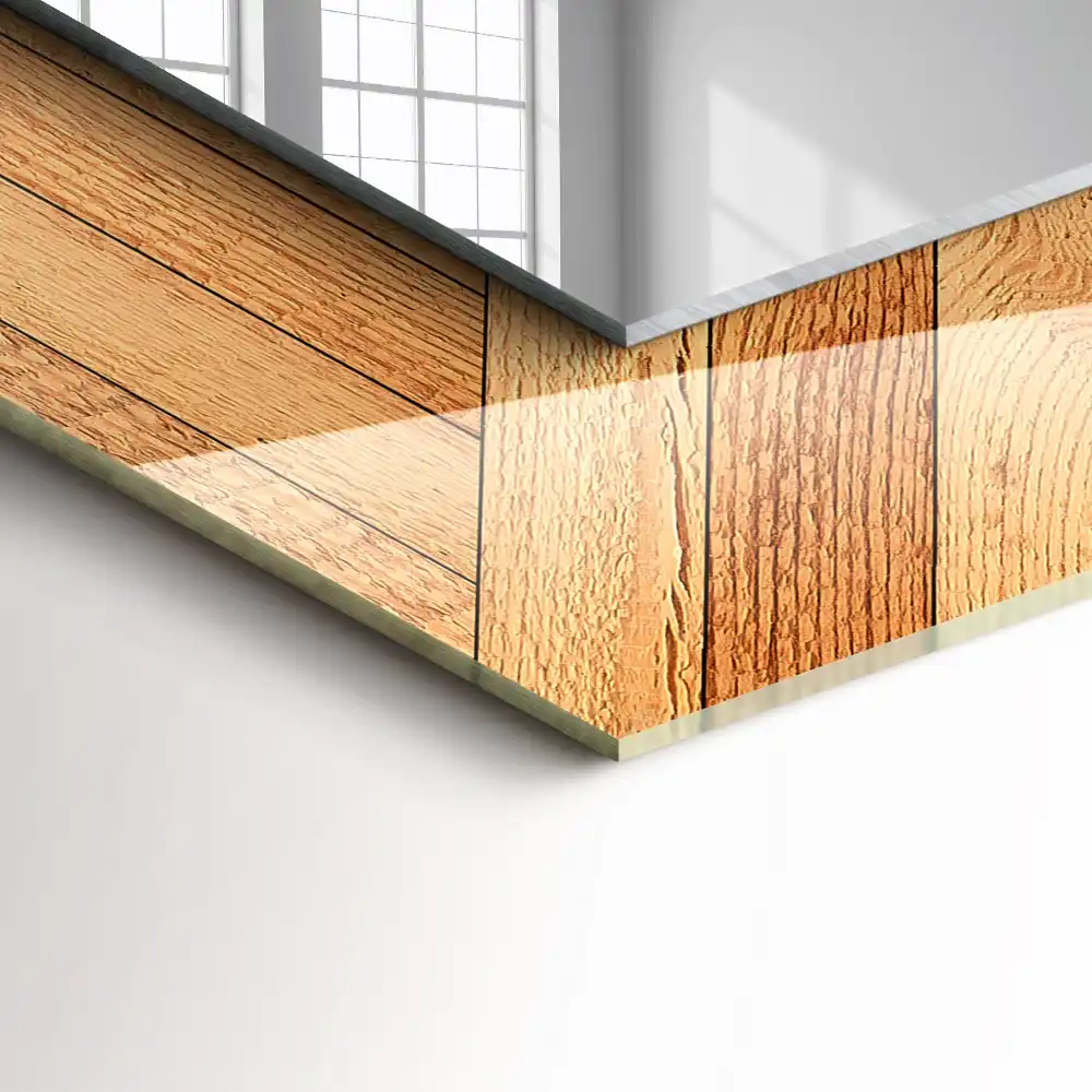 Rectangular wall mirror design Wooden parquet