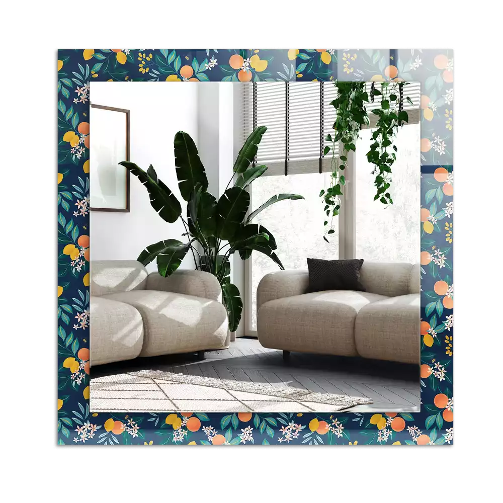 Rectangular decorative mirror Flowers and fruits