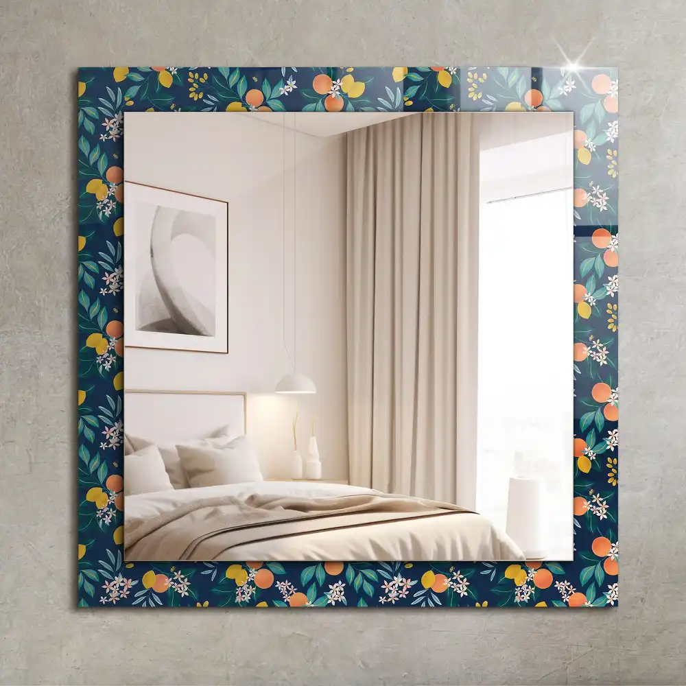 Rectangular decorative mirror Flowers and fruits