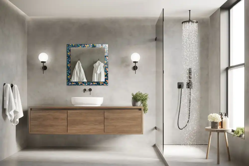 Rectangular decorative mirror Flowers and fruits