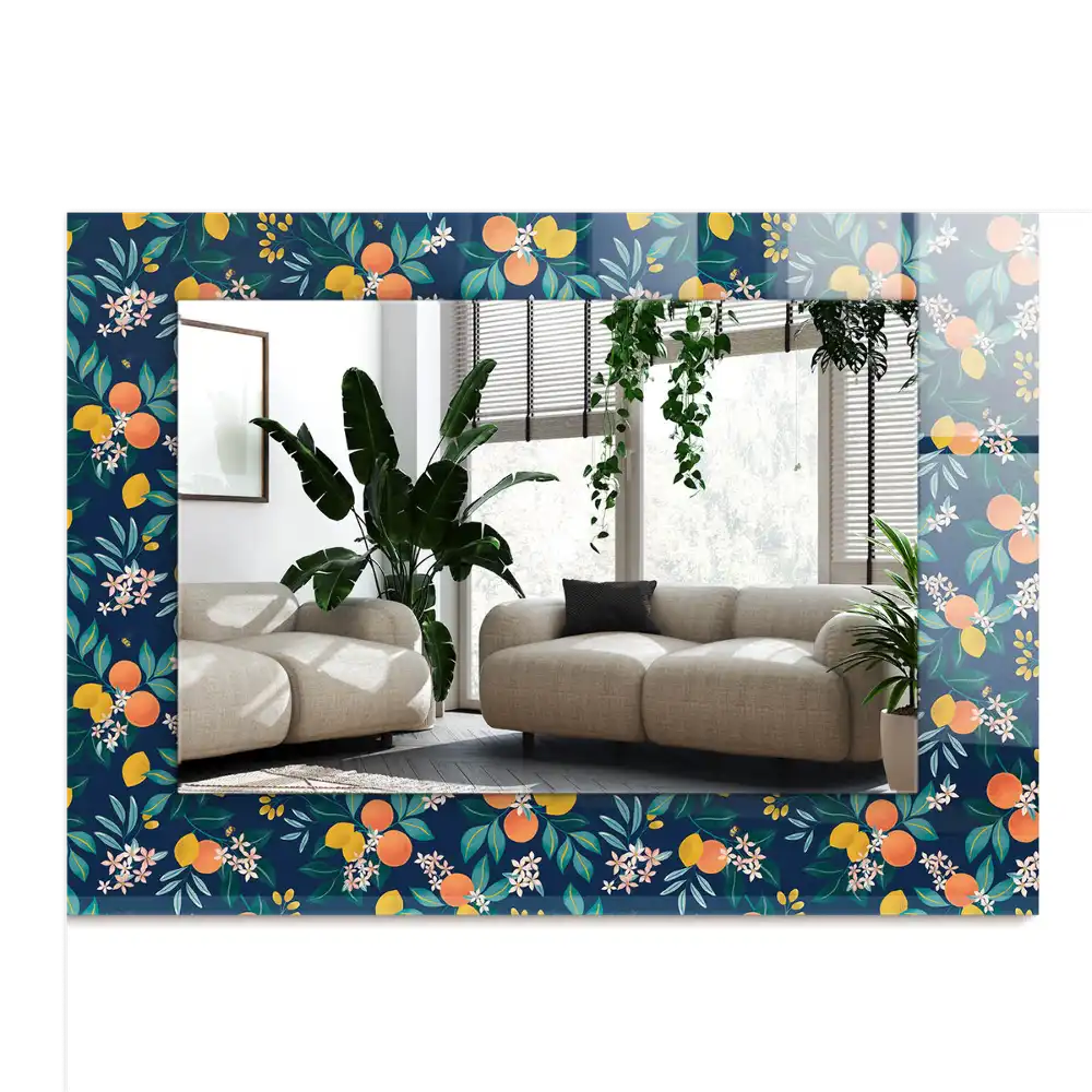 Rectangular decorative mirror Flowers and fruits