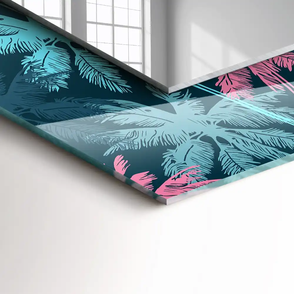 Rectangular mirror print Palm trees colorful pattern