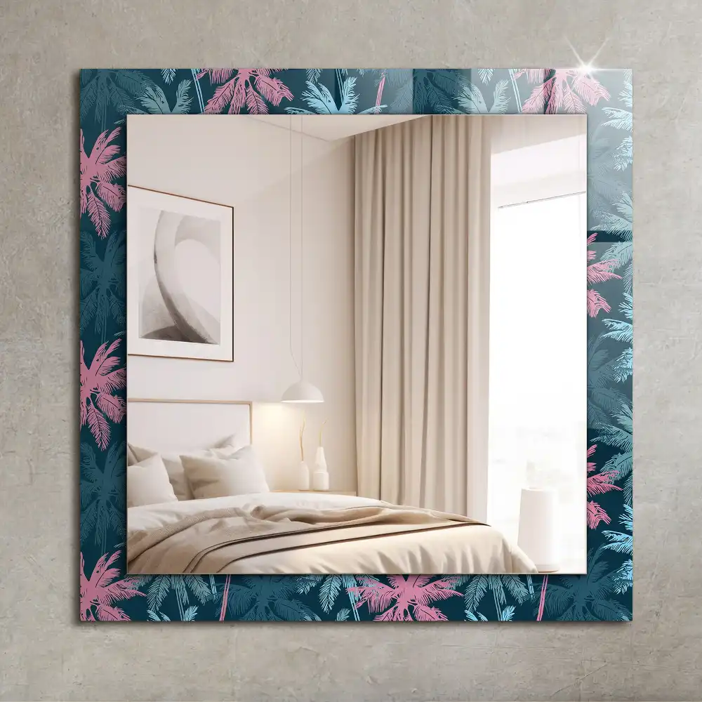 Rectangular mirror print Palm trees colorful pattern