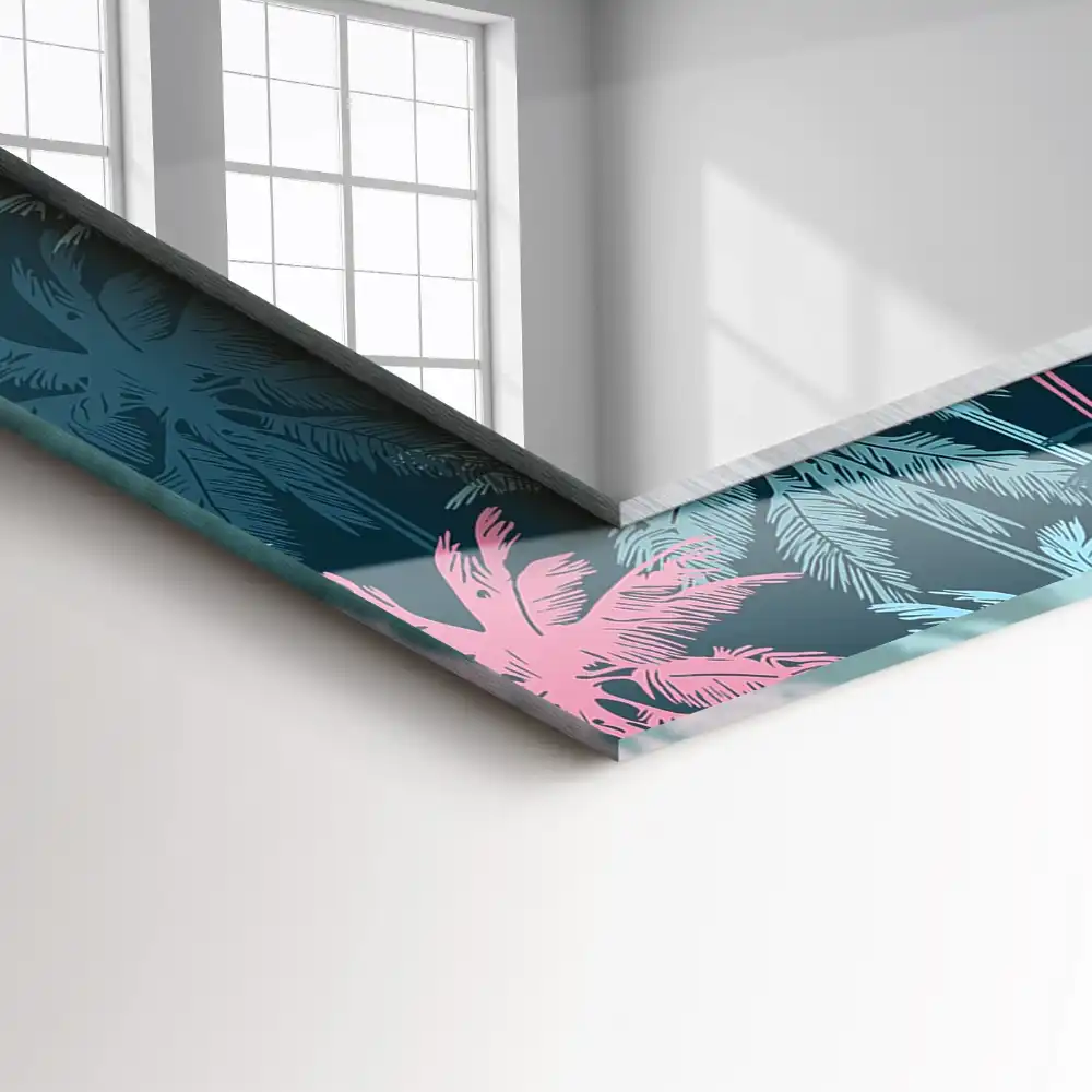 Rectangular mirror print Palm trees colorful pattern