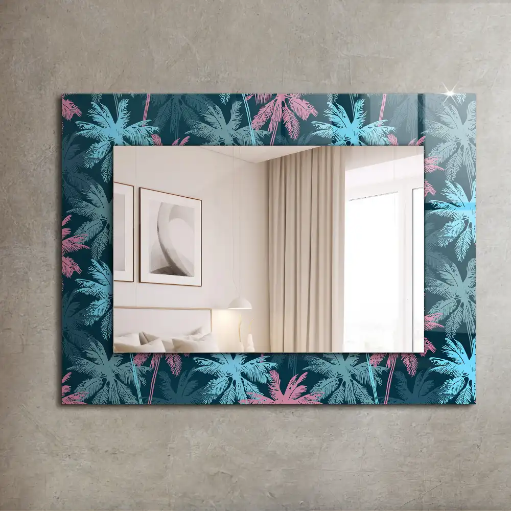 Rectangular mirror print Palm trees colorful pattern
