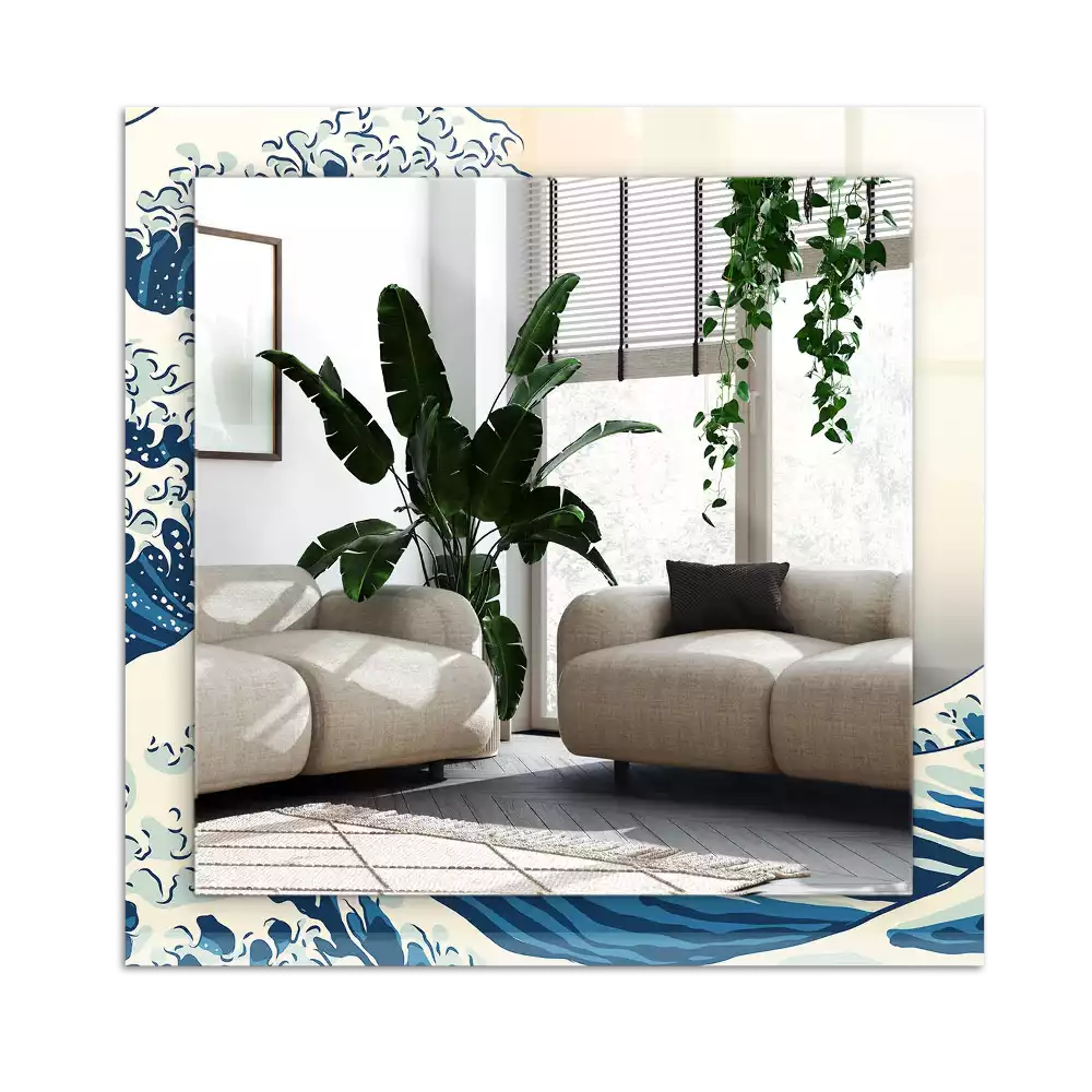 Rectangle decorative mirror The Great Wave off Kanagawa