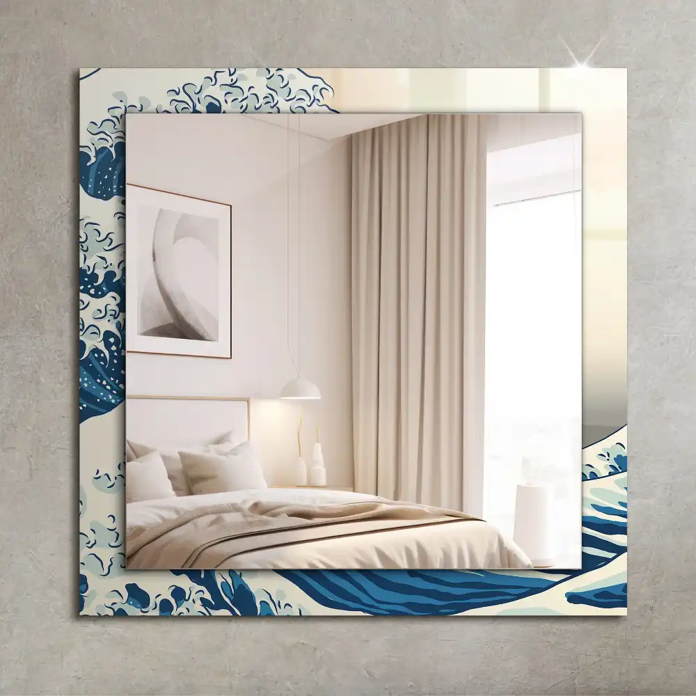 Rectangle decorative mirror The Great Wave off Kanagawa