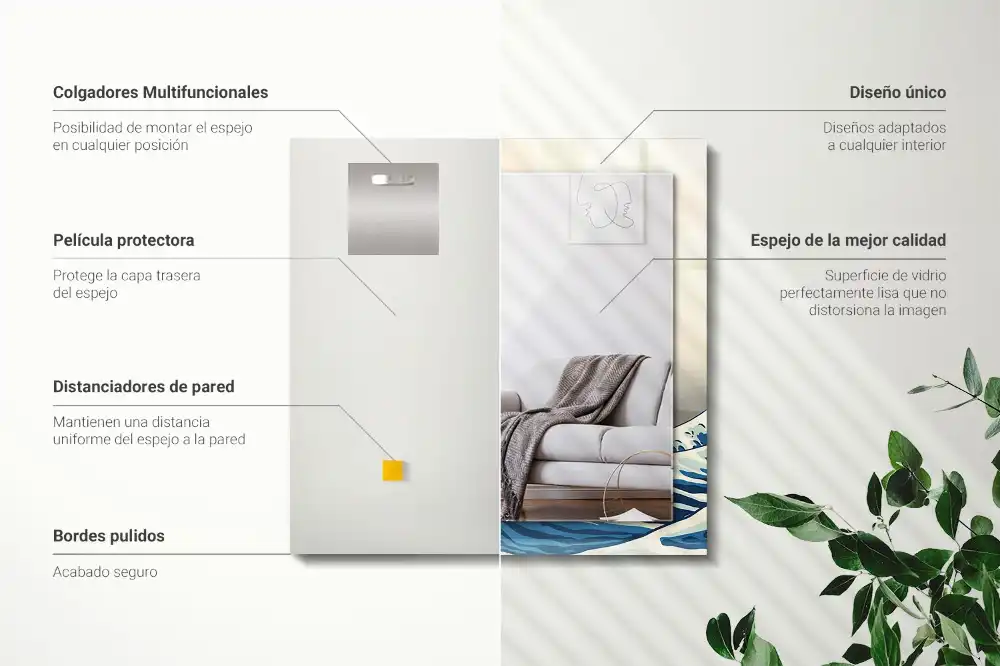 Rectangle decorative mirror The Great Wave off Kanagawa