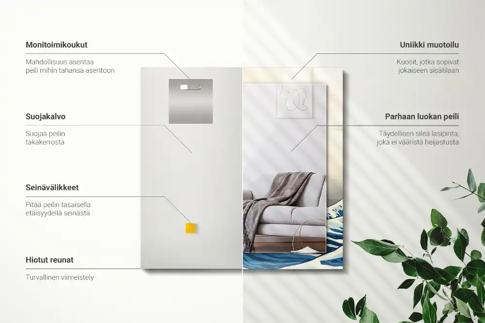 Rectangle decorative mirror The Great Wave off Kanagawa