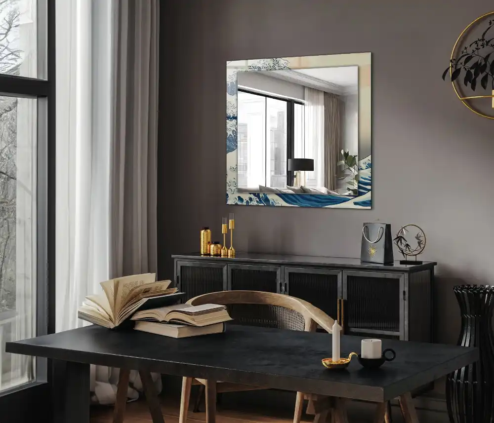 Rectangle decorative mirror The Great Wave off Kanagawa