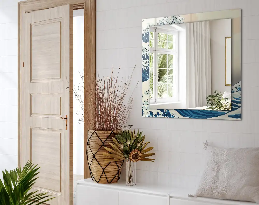 Rectangle decorative mirror The Great Wave off Kanagawa