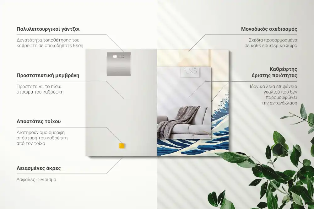 Rectangle decorative mirror The Great Wave off Kanagawa