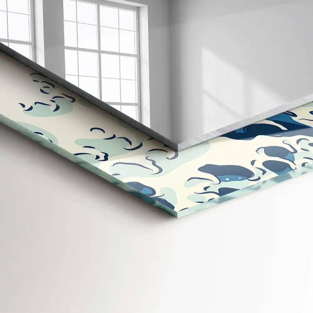 Rectangle decorative mirror The Great Wave off Kanagawa