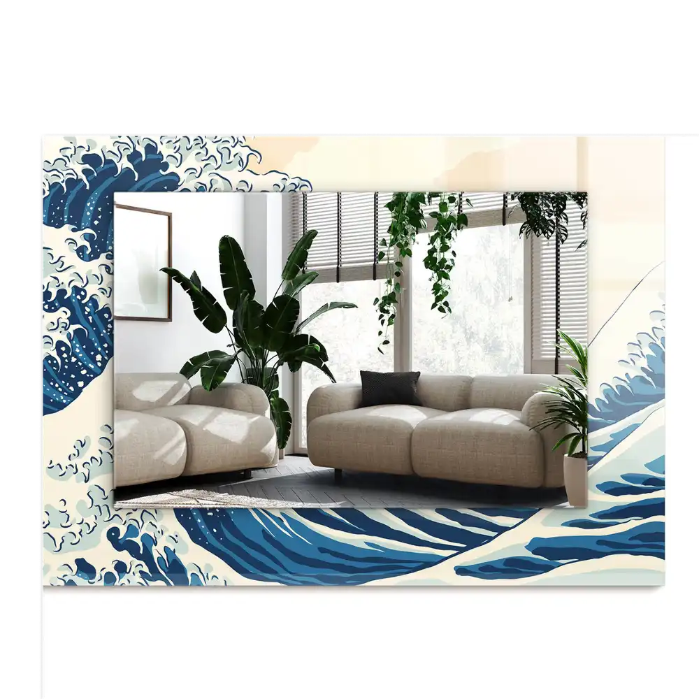 Rectangle decorative mirror The Great Wave off Kanagawa