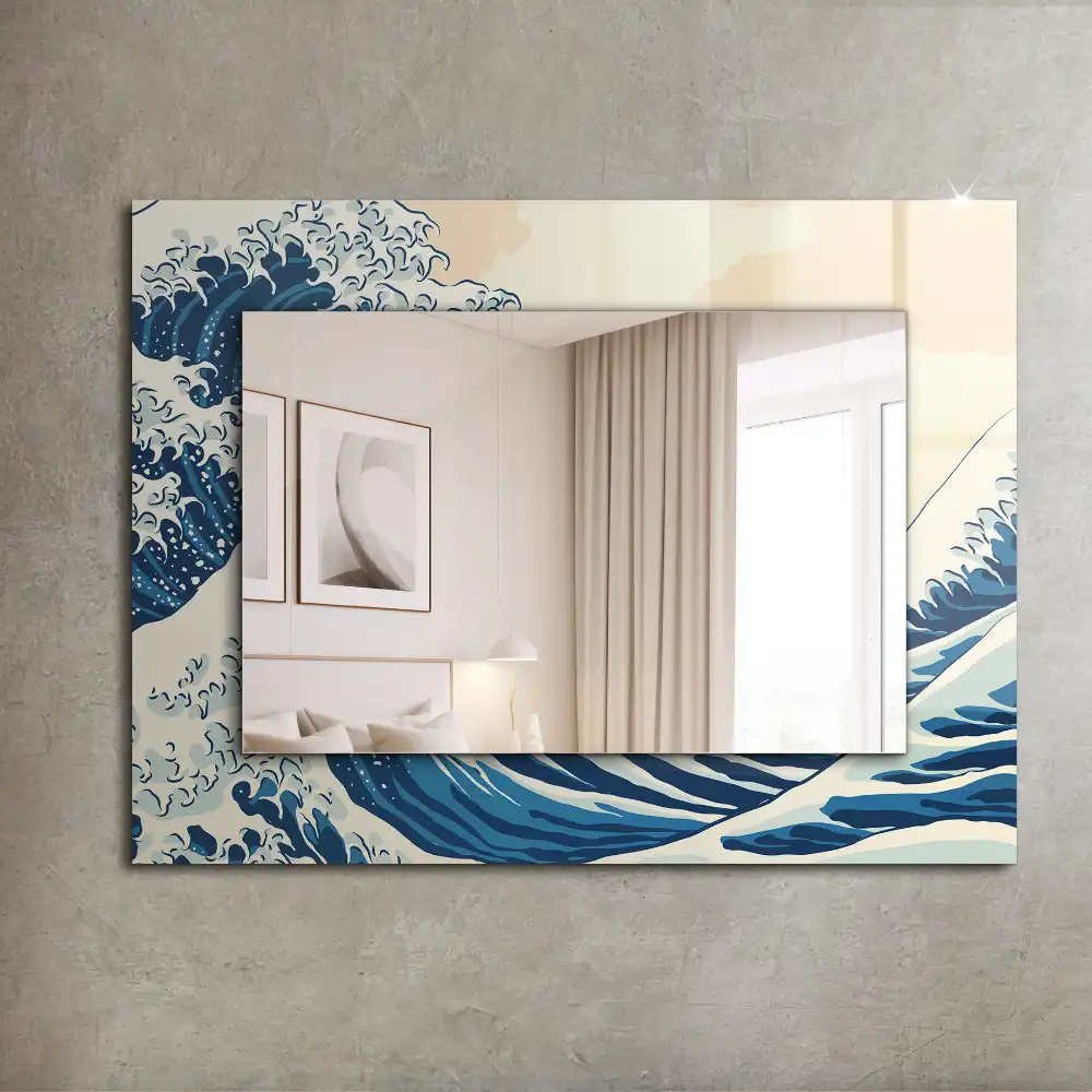 Rectangle decorative mirror The Great Wave off Kanagawa