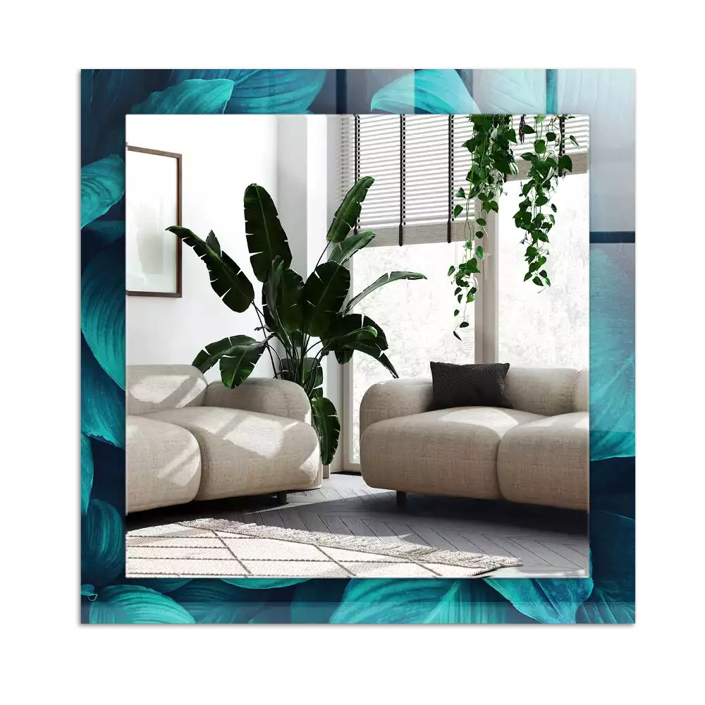 Rectangle decorative mirror Green Leaves