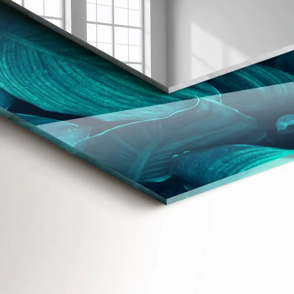 Rectangle decorative mirror Green Leaves