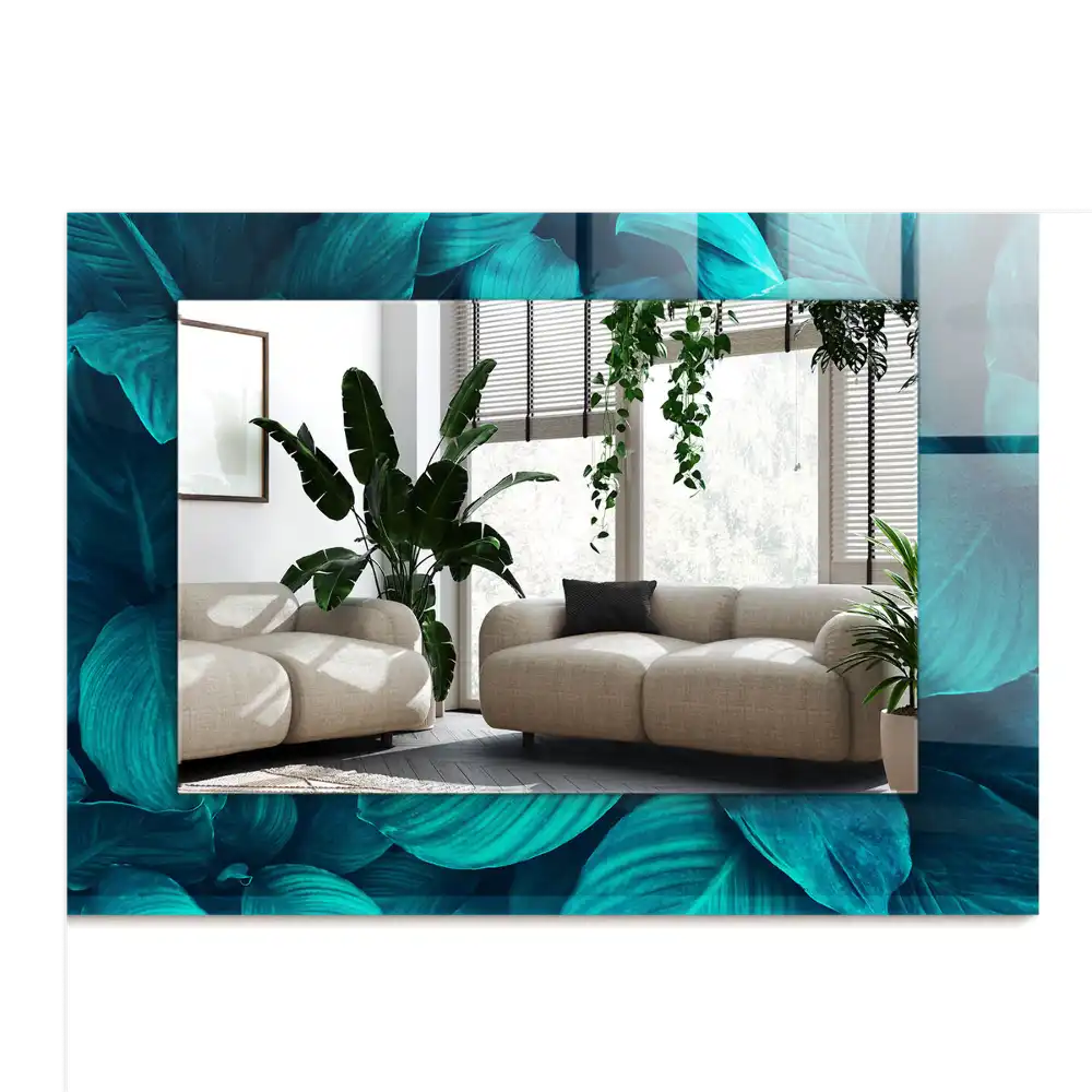 Rectangle decorative mirror Green Leaves