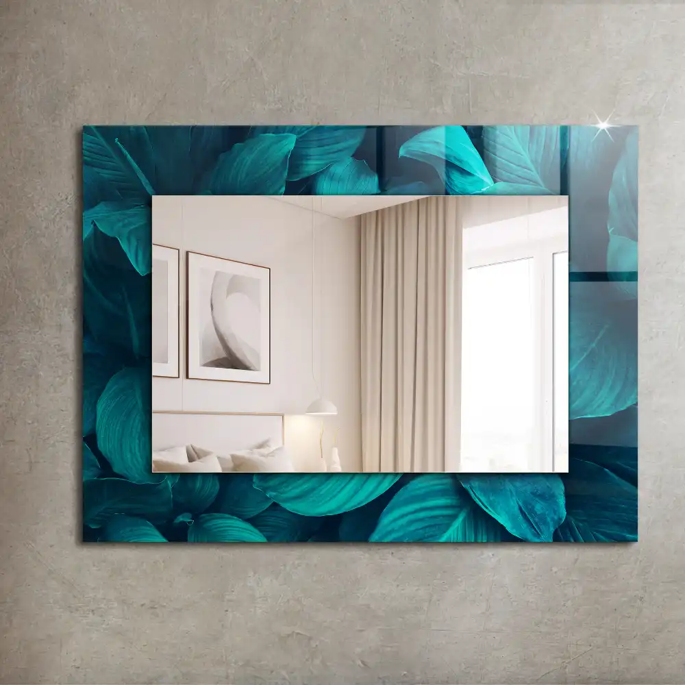 Rectangle decorative mirror Green Leaves