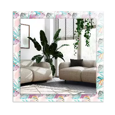 Rectangular mirror print Colorful tropical leaves