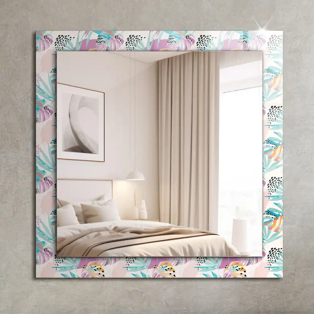 Rectangular mirror print Colorful tropical leaves