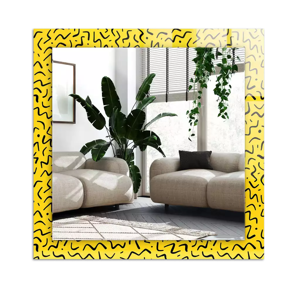 Rectangle decorative mirror Yellow abstract pattern