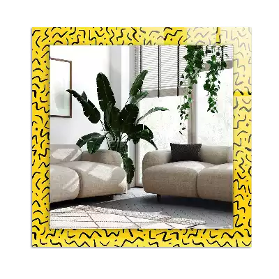 Rectangle decorative mirror Yellow abstract pattern