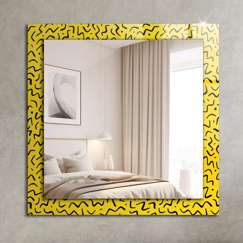 Rectangle decorative mirror Yellow abstract pattern
