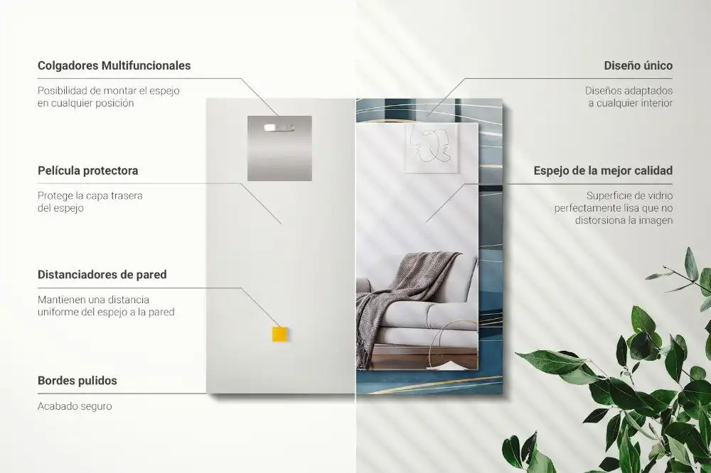 Rectangle decorative mirror Abstract lines