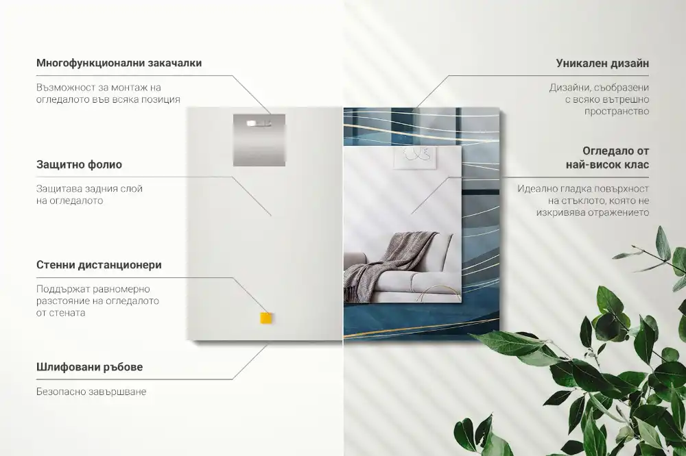 Rectangle decorative mirror Abstract lines