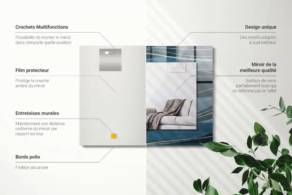 Rectangle decorative mirror Abstract lines