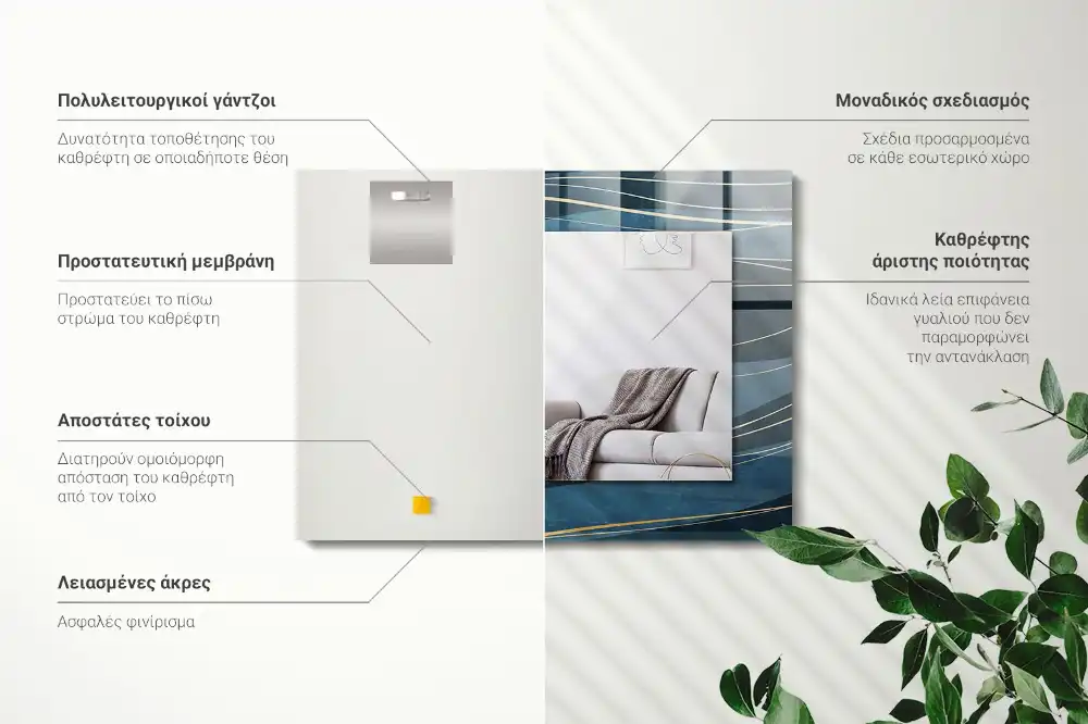 Rectangle decorative mirror Abstract lines