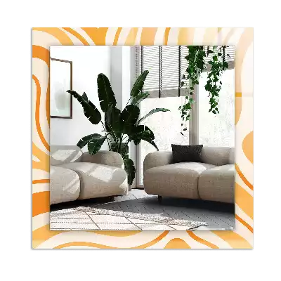 Rectangular decorative mirror Abstract orange patterns
