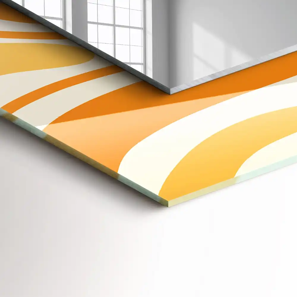 Rectangular decorative mirror Abstract orange patterns
