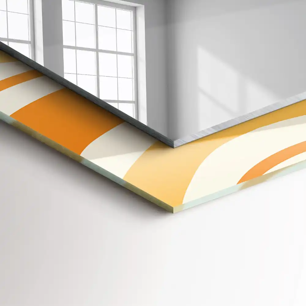 Rectangular decorative mirror Abstract orange patterns