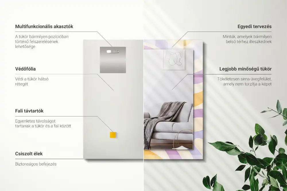 Rectangular mirror print Abstract colorful patterns