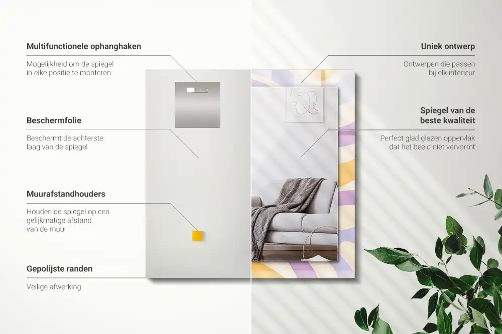 Rectangular mirror print Abstract colorful patterns