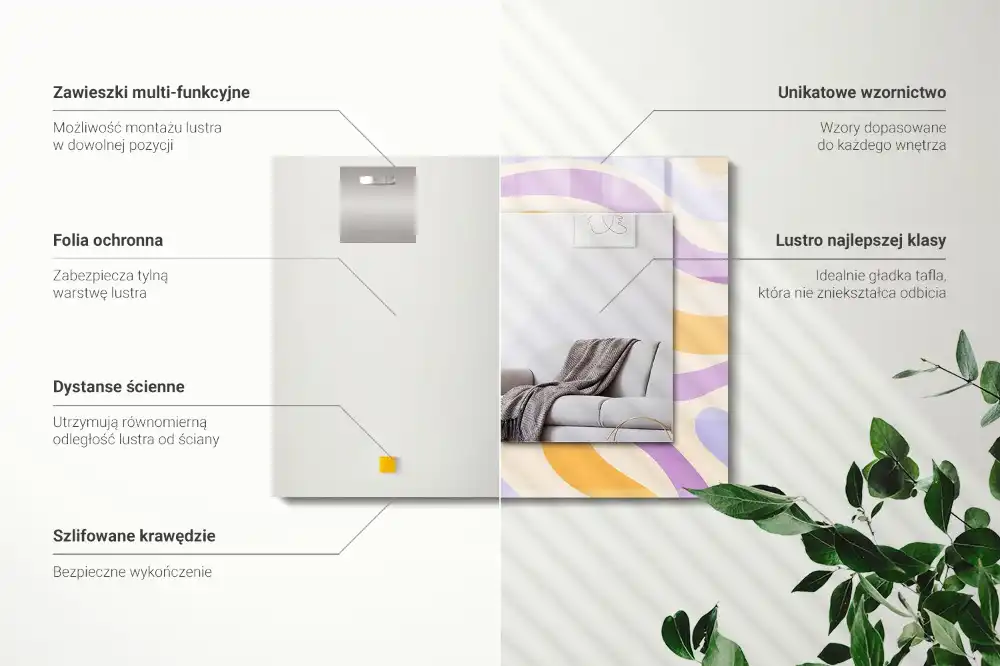 Rectangular mirror print Abstract colorful patterns