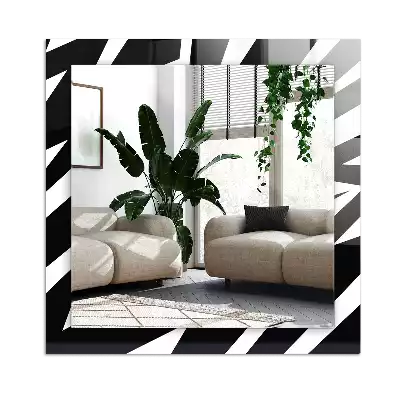 Rectangular wall mirror design Black and white geometry