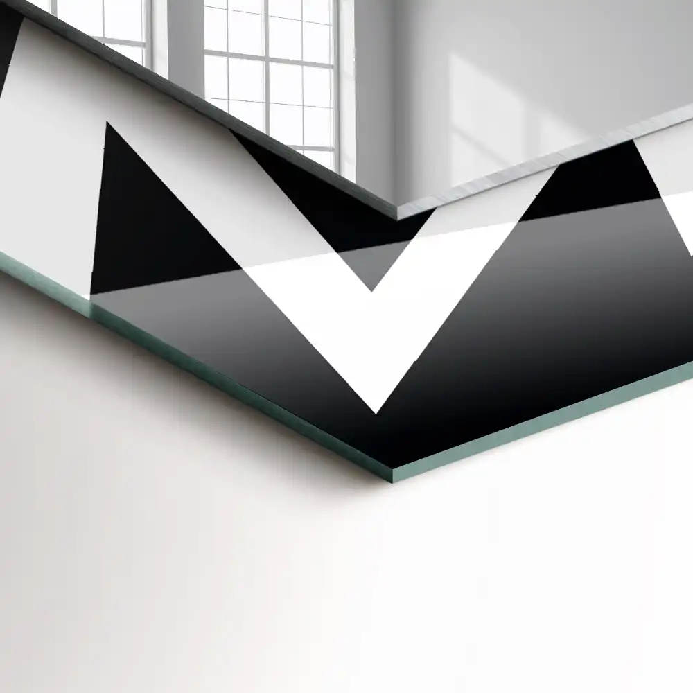 Rectangular wall mirror design Black and white geometry