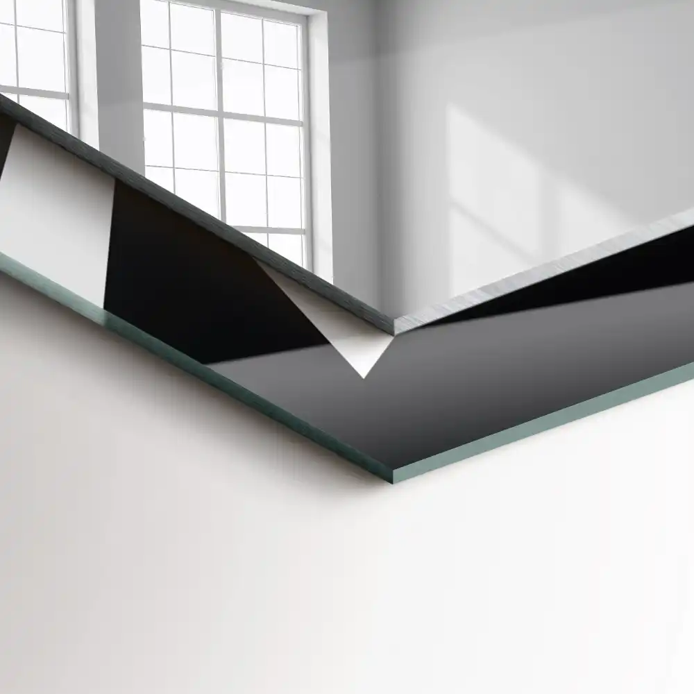 Rectangular wall mirror design Black and white geometry