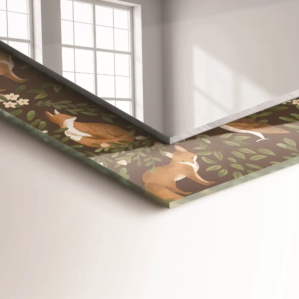 Rectangular wall mirror design The Fox and the Owl