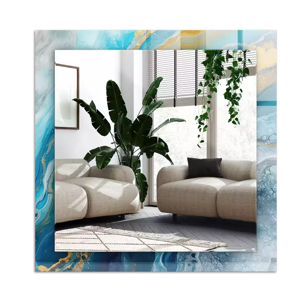 Rectangular mirror print Abstract Marble Resin