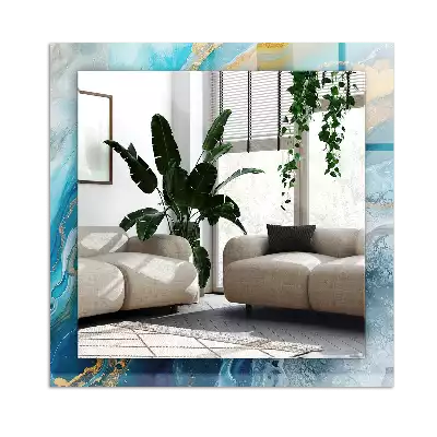 Rectangular mirror print Abstract Marble Resin