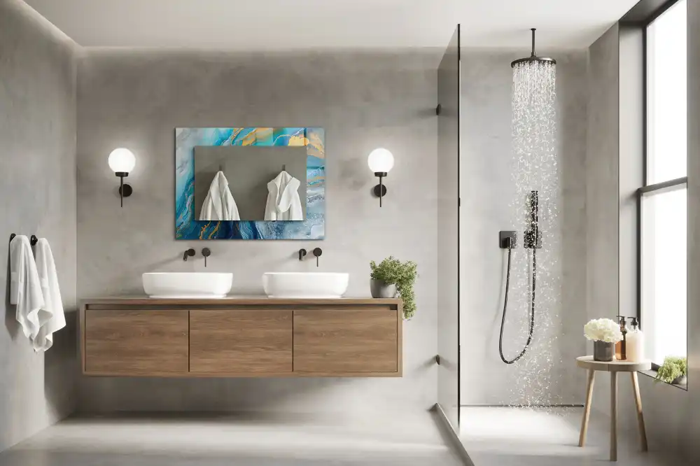 Rectangular mirror print Abstract Marble Resin