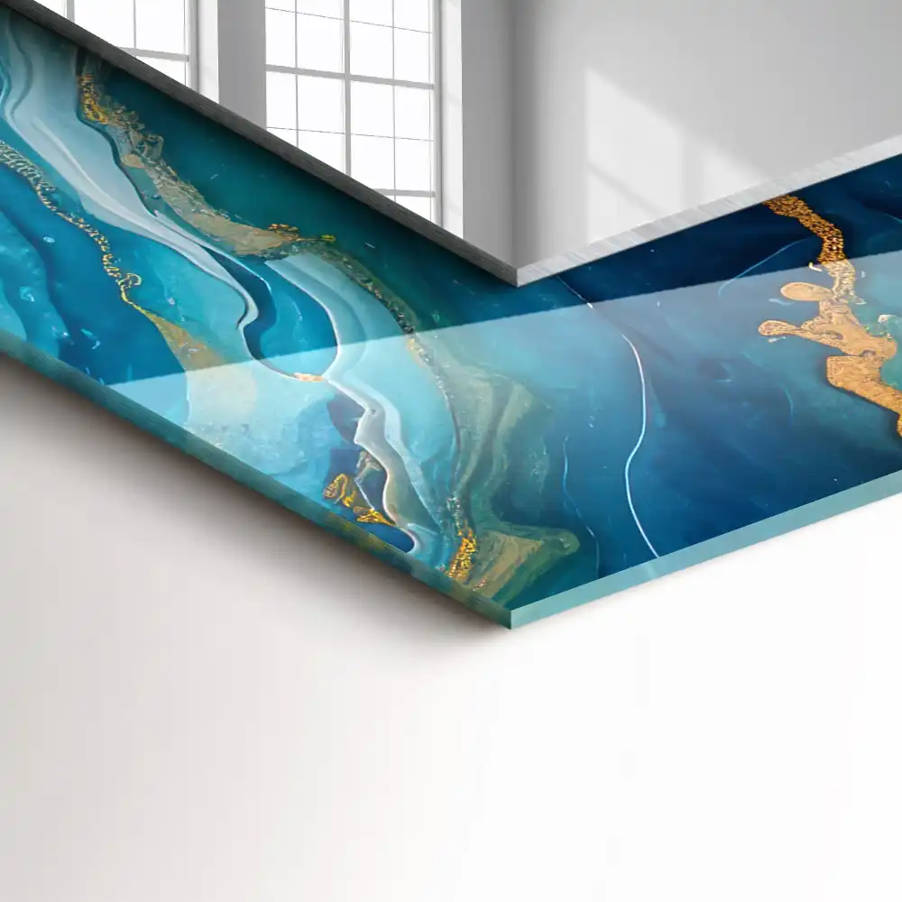 Rectangular mirror print Abstract Marble Resin