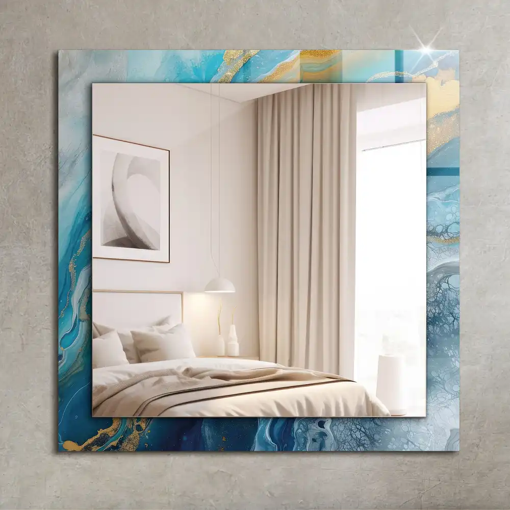 Rectangular mirror print Abstract Marble Resin